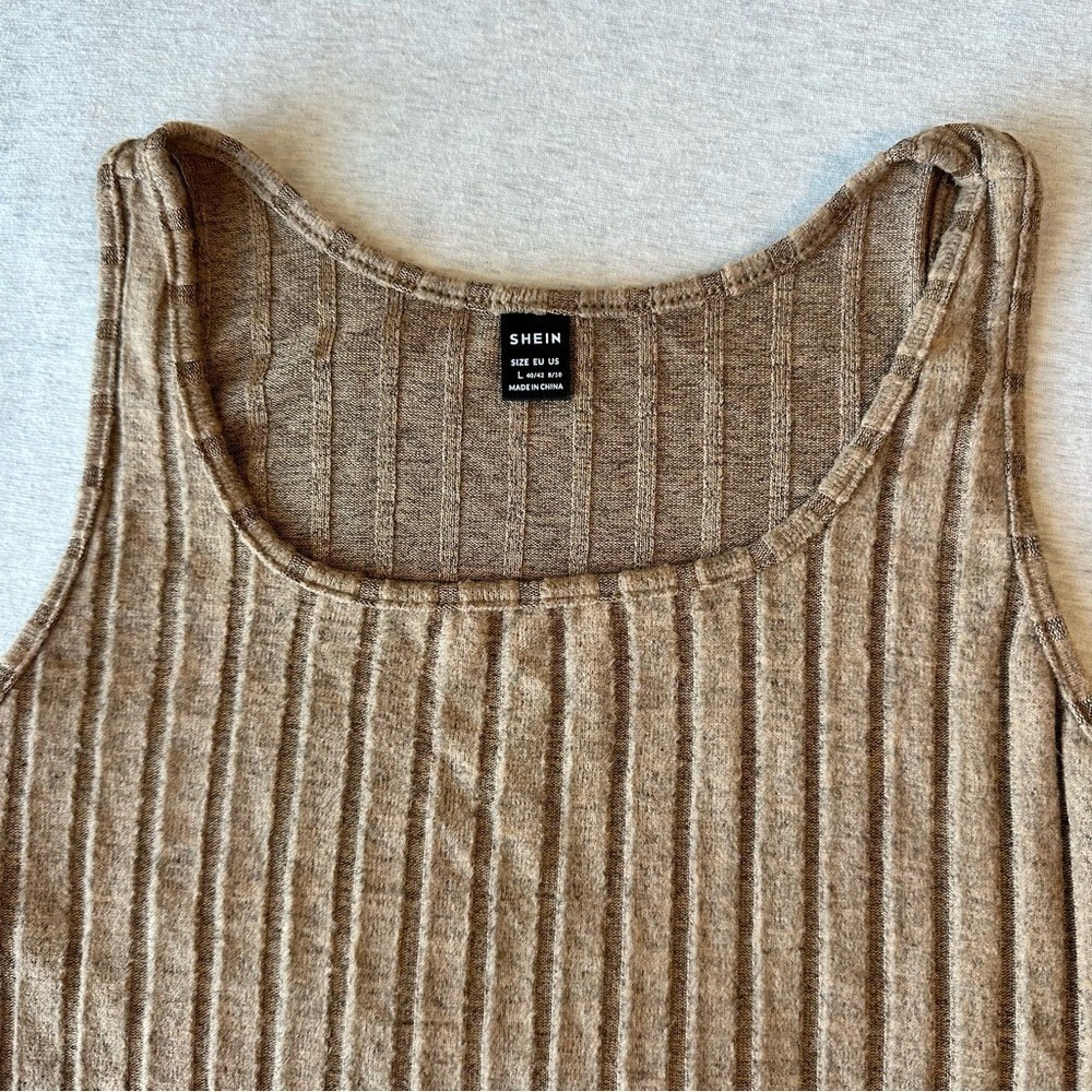 SHEIN Tan Ribbed Mini Dress - Picture 3 of 4